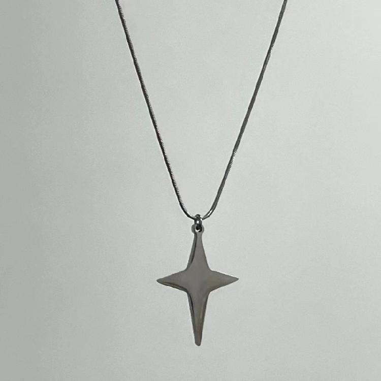 Cross Choker Necklace Four Pointed Star Necklaces Asterism-Necklace Jewelry