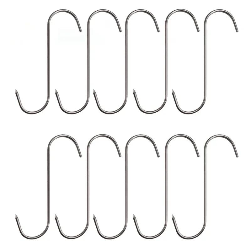 Bacon Roast Duck Pork Stainless Steel S Hooks with Sharp Tip Utensil Meat Clothes Hanging Hooks for Butcher Shop Kitchen Baking