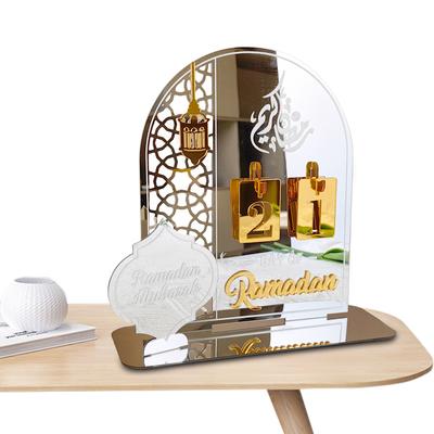 Calendrier de l'Avent Ramadan en Acrylique Cadeau pour Enfants Décorations Ramadan Eid Mubarak Calendrier Compte à Rebours pour Décoration de Maison