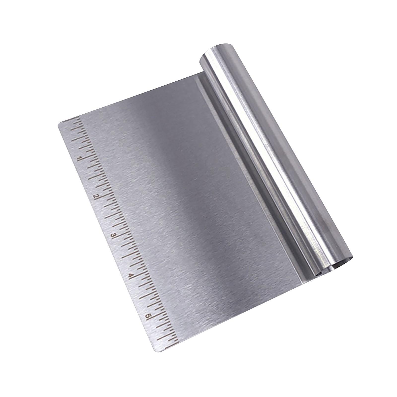 

Скребок из нержавеющей стали и резак для теста, многофункциональный кухонный инструмент, скребок, лучший резак для пиццы и теста, набор из 2 шт.