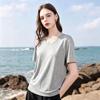 Women's V-Neck Antibacterial Ice Silk T-shirt