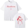 Gra Bloodborne Łowca Horroru Koszulki Merch Mężczyźni Kobiety Gotyckie Rockowe Koszulki Oversize Męska Koszulka Vintage Lata 90.