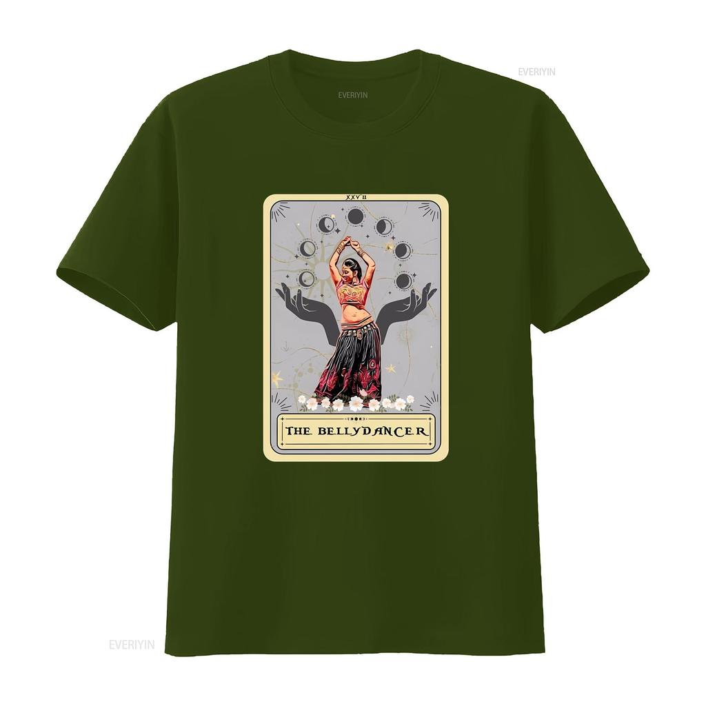 The Bellydancer Tarot Card T Shirt Belly Dance for Dancer vintage Washed Casual Top For Everyday Wear Breathable graphic homme