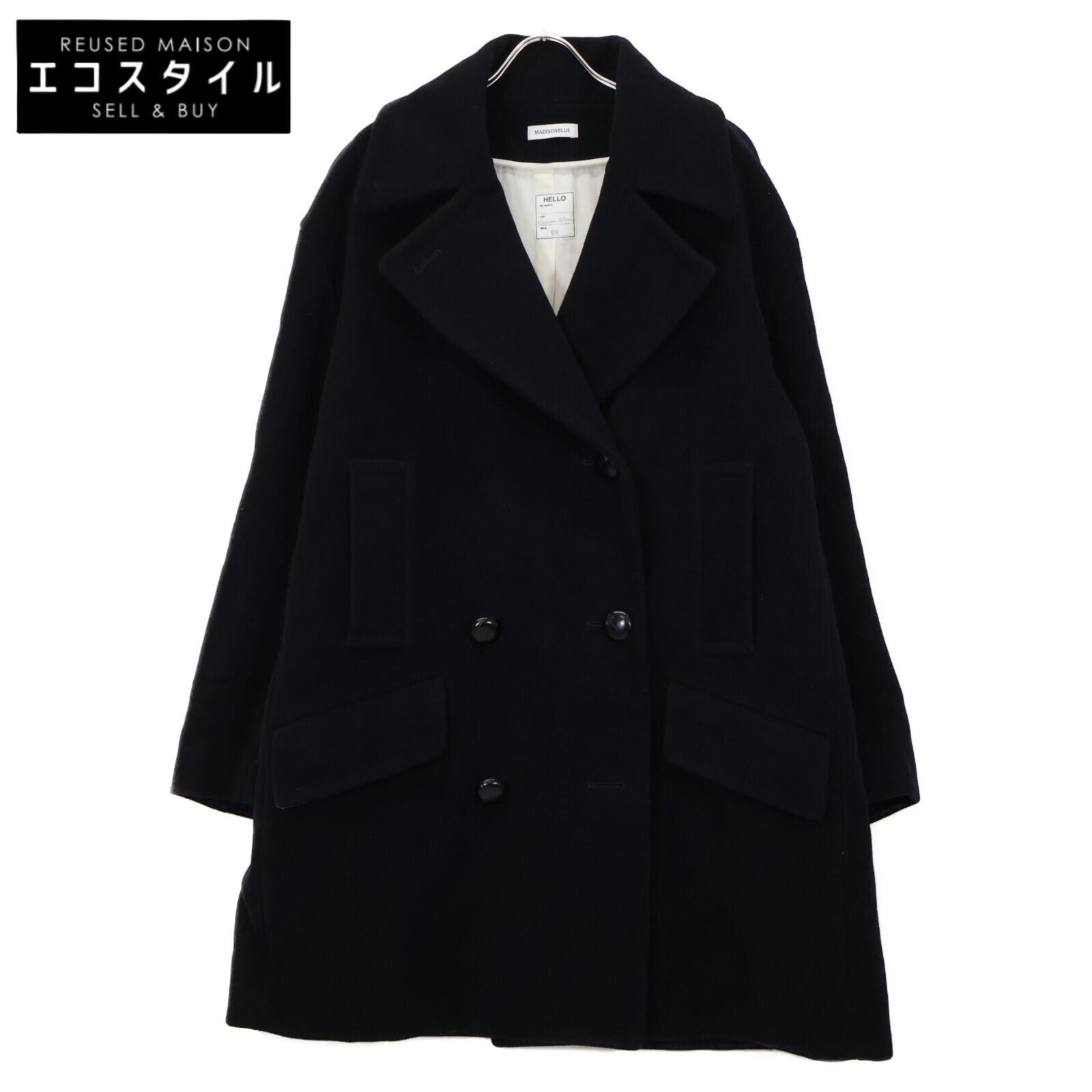 

MADISON BLUE MB154-2002 15AW Пальто-бушлат большого размера из темно-синего шерстяного мельтона OO Темно-синий Б/У