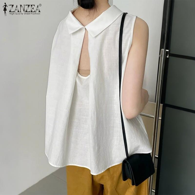 ZANZEA Women Summer Casual Round Neck Loose Sleeveless Tank Tops