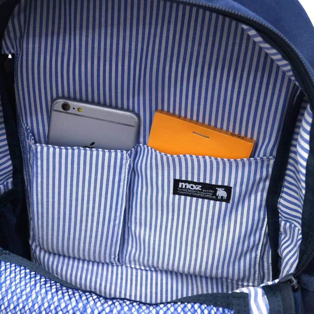 Moz ZZEI-05 Round Backpack, Unisex, Large Capacity, Lightweight, with Reflectors, for Men and Women (Navy)