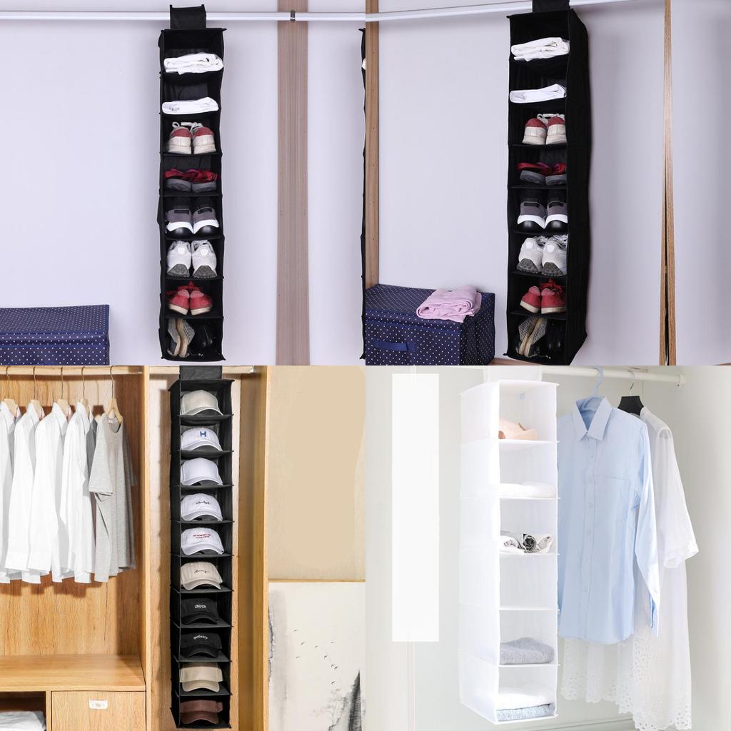 Luxurious Black 6-layer Narrow Cube-shaped Bedroom Storage Organizer