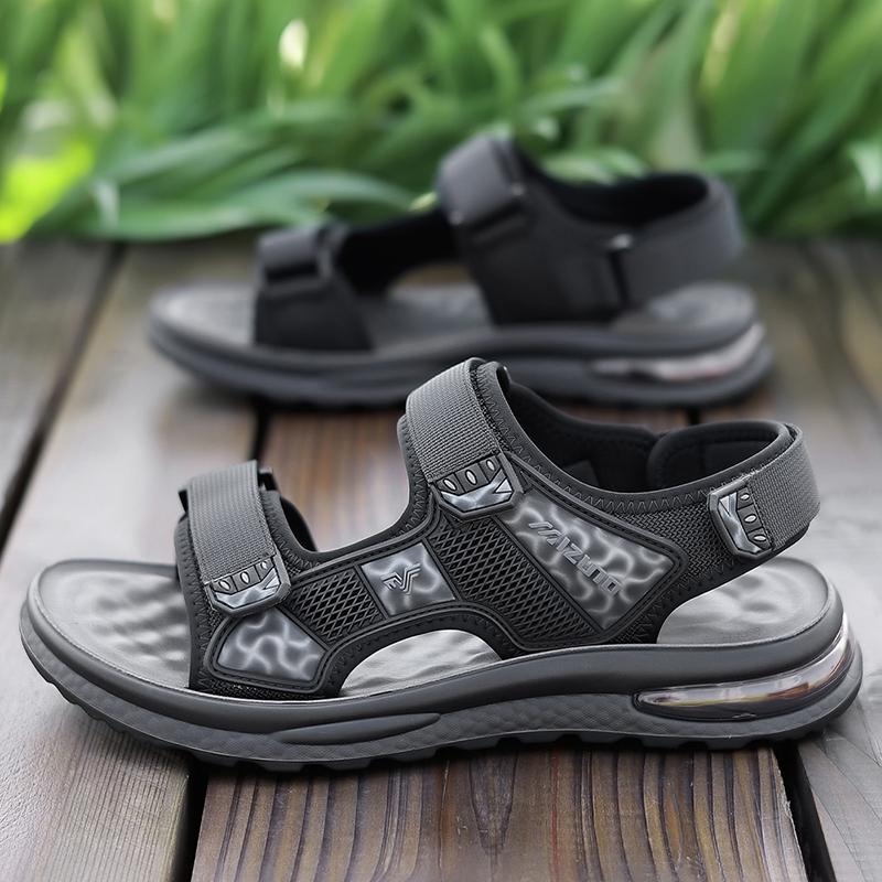 

Модные мужские летние сандалии для отдыха на природе Удобная дышащая повседневная обувь Летняя пляжная обувь Тенденция к плоской подошве Сандалии для мужчин 8 чёрный