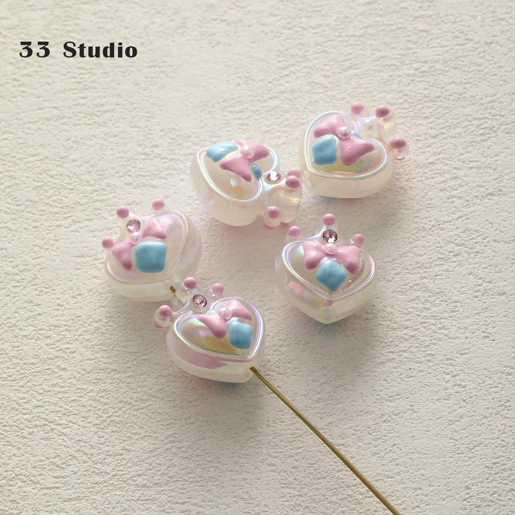 Pure Hand-painted Beads Stickers Diamonds Set Pearl Diy Jewelry Accessories Material Package Beads Car Pendant Cell Phone Chain Beads