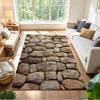 Stone Wall Texture Pattern Non-Slip Home Carpet Design for Living Room Bedroom Office Decor Gift with Vibrant Pattern and Comfortable