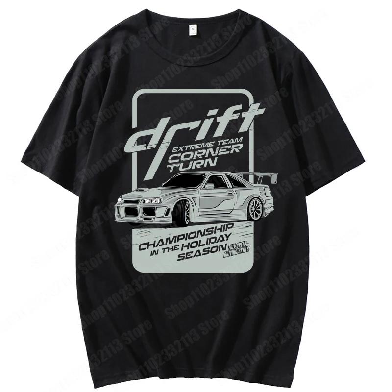 Unisex Anime Girl Car Graphic Tees Shirt Summer Short Sleeve Harajuku Casual Loose Tops Ropa Hombre