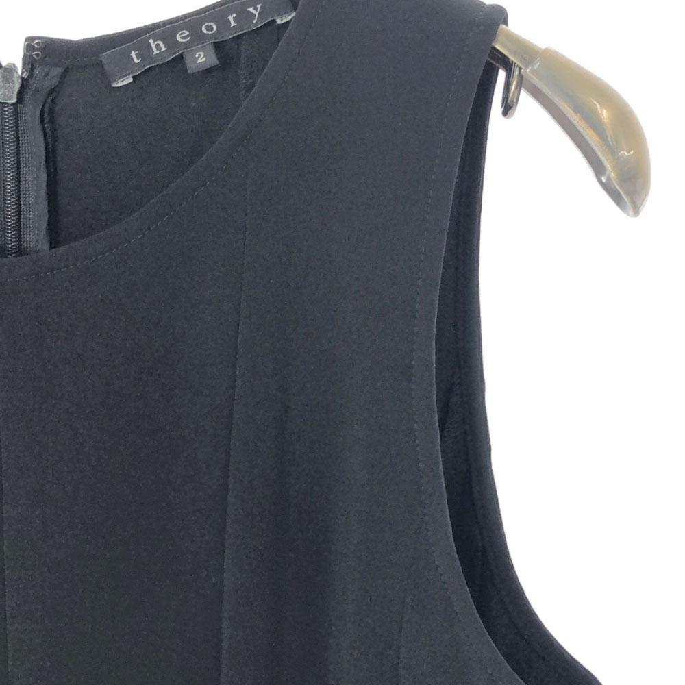 Theory No Sleeve Knee-length Dress 2 Black Back Zip Women Used