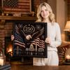 250th Anniversary Pearl Art Kit Featuring American Eagle and Landmark Design Includes Beads Tools and Frame for Crafting Wall Decor