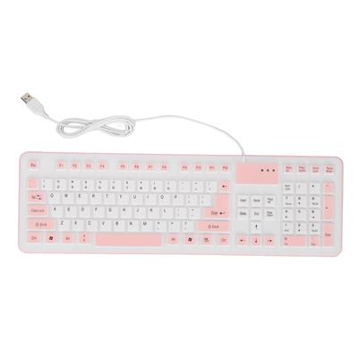 Foldable Silicone Keyboard 106 Keys Waterproof Dustproof Foldable USB Wired Silent Silicone