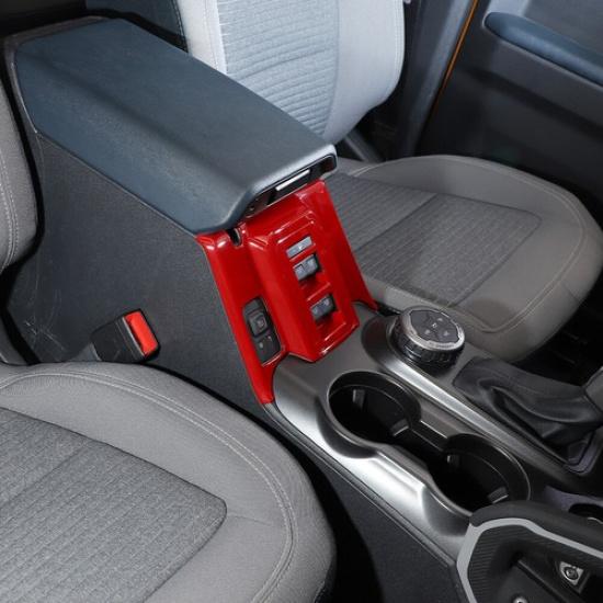 Red Car Armrest Window Lift Switch Panel Decor Trim for + Ford Bronco 4Door