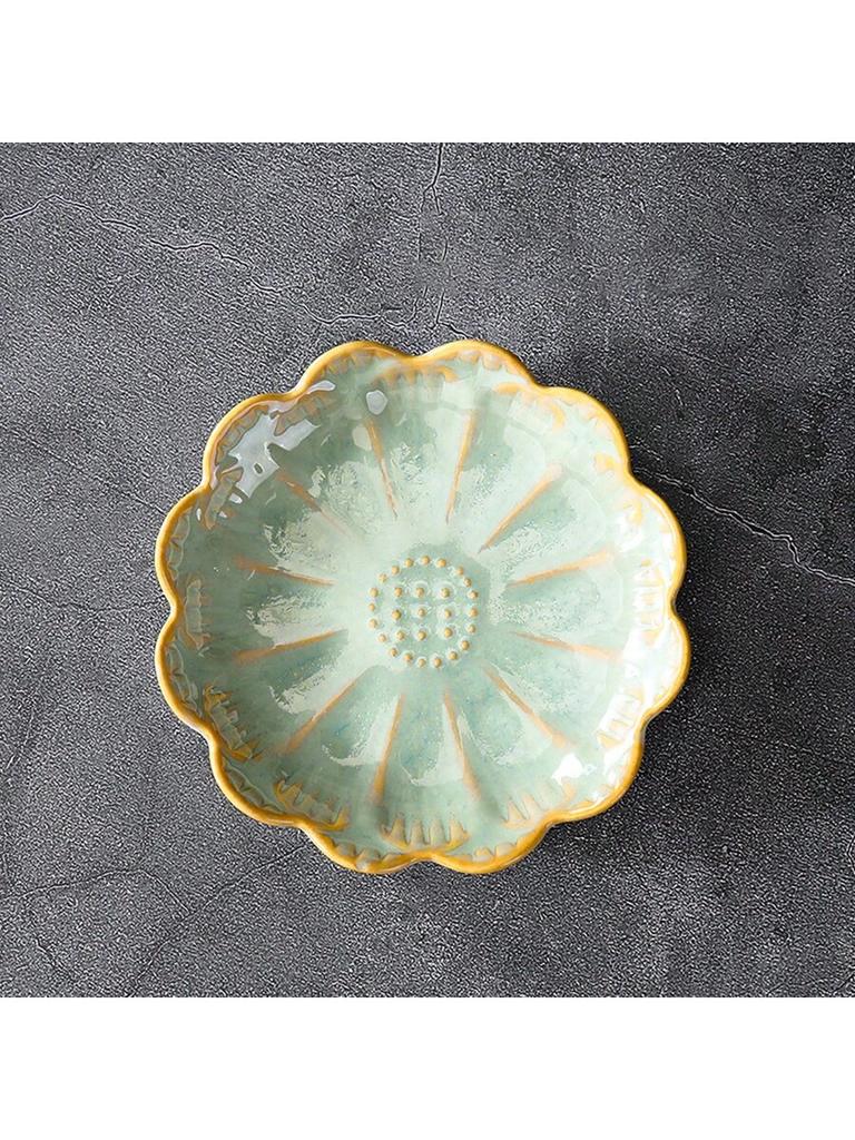 1pc Ceramic Petal Shaped Jewelry Tray, Simple Irregular Jewelry Plate for Jewelry Storage, Display, Storage or Home Decoration