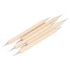 5pcs Tracing Stylus DIY Making Wooden Handle Stainless Steel Double Head Ball Tip Embossing Stylus for Art Projects