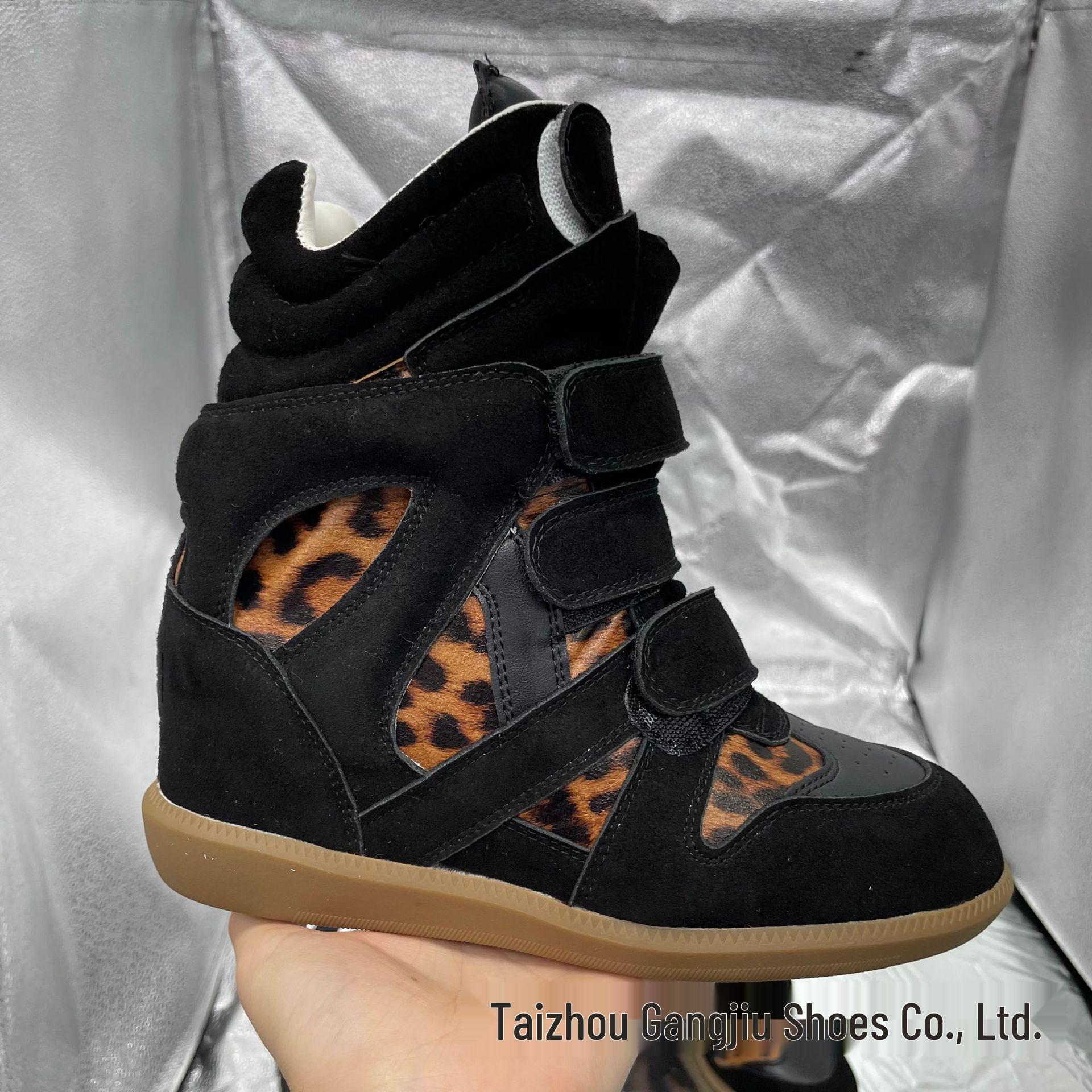 

ISA 2025 Жіночі Невидимі Кросівки-Сліпони на Липучках, Що Збільшують Зріст - Кольоровий Блок, Плоска Підошва, Повсякденні Високі EU 42 леопард друку кольору