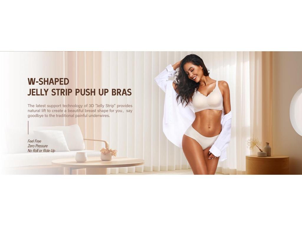 European and American Seamless Jelly Soft Support Wireless Gathered Bra