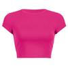 Top Feminino de Verão Cor Sólida Estilo Curto Personalizável