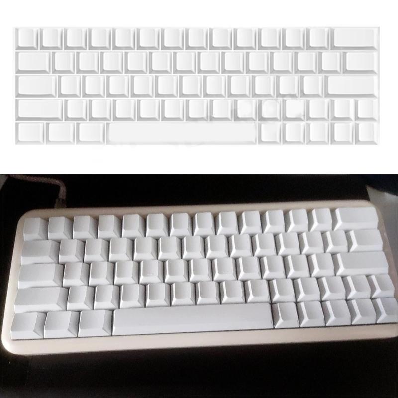 64Pcs PBT Blank DIY Keycap Mechanical Keyboards Original Profile No Print White Keycap Set for MX Switches
