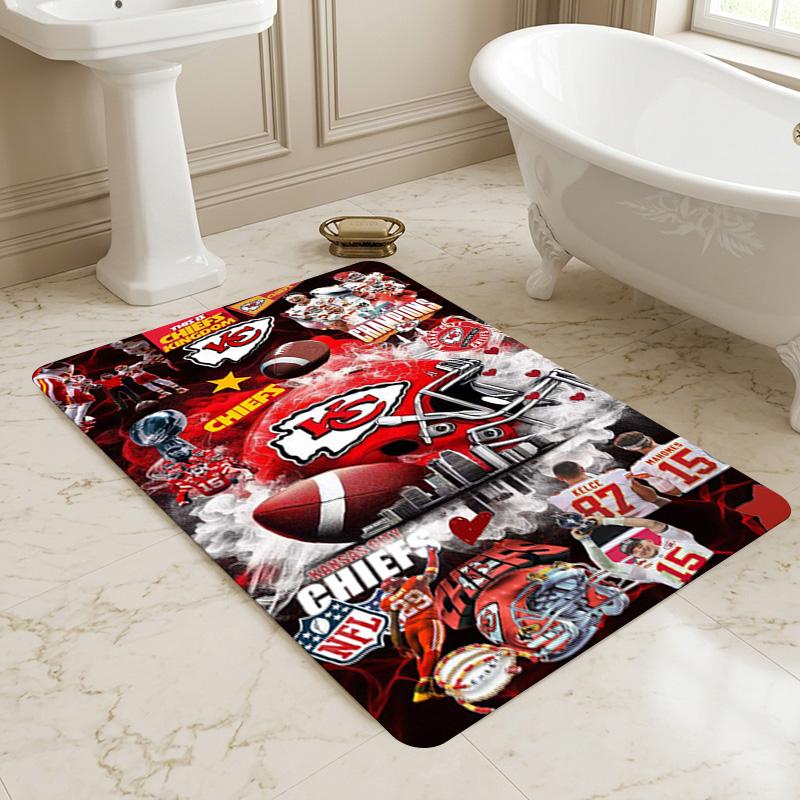 Kansas City Chiefs Living Room Nonslip Area Rug Soft Carpet For Bedroom Game Playroom Sofa Office Home Decor Doormat Christmas Gift C10218