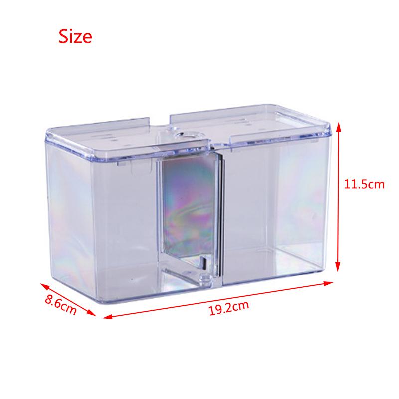 Transparent Acrylic Two Splits Guppy Fish Tank Aquarium Betta Fish Bowl Transparent Aquarium Hatchery Breeding Isolation Box