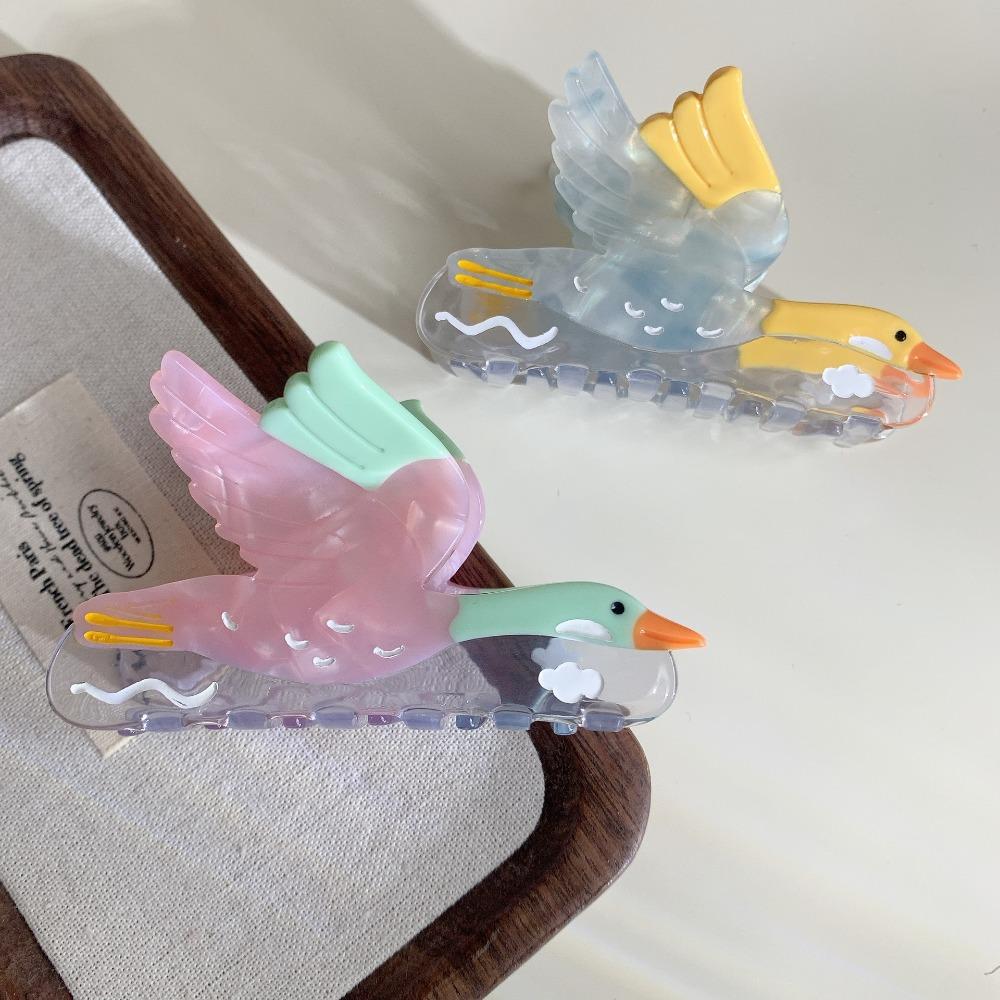 Cartoon Wild Goose Shark Clip Vintage Acetate Shark Clip Fashion Bird Hair Claw  Party