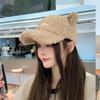 Windproof Cat Ears Baseball Hat Warm Winter Peaked Cap Cute Lamb Wool Baseball Cap  Female