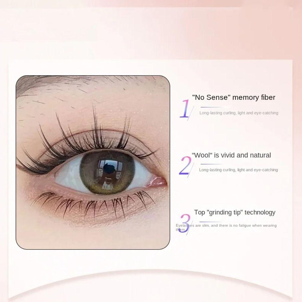 5PAIRS Ganzes Paar Wimpernverlängerung Transparente Stiele einteiliges Gefälschte Wimpern Auge Makup Werkzeug Frauen