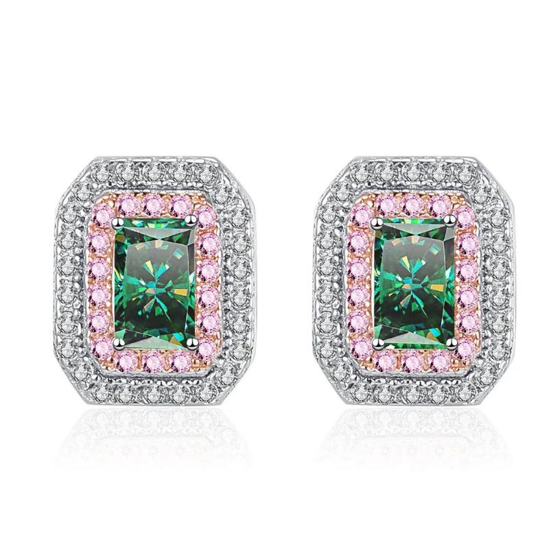 SACEGEMS Zertifizierte 0,5 ct D Farbe Moissanit Ohrstecker für Frauen Diamant Ohrstecker 925 Sterling Silber Hochzeit Schmuck GRA