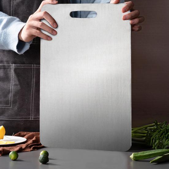 Stainless Steel Cutting Board Large Non-Slip Pastry Board for Kitchen Dual-Sided Chopping Board Easy To Clean Multiple Sizes Available Cutting Mats