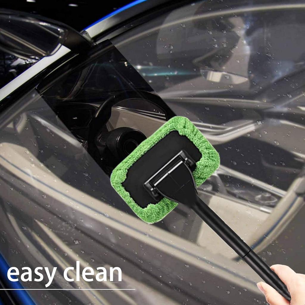 XINXIYAN Windshield Cleaner Tool Car Window Cleaner Ide Interior Windshield Cleaning Tool(Green-Rectangle)