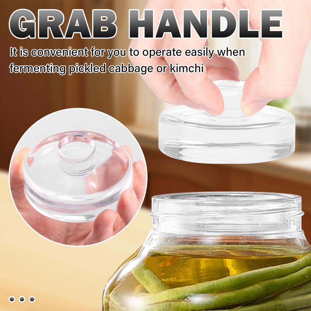 12pcs Glass Fermentation Weights Kit with Easy Grip Handle for Great Wide Mouth Canning Mason Jars Glass Weight Fermentation