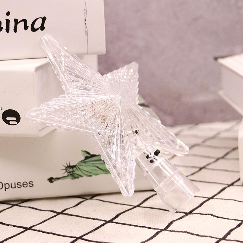 Christmas tree top star five-pointed star luminous three-dimensional pendant color LED lights Christmas decoration accessories