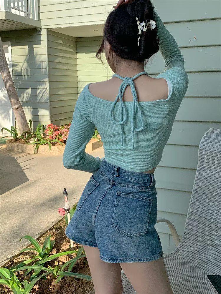 High-Waisted Women's Summer Denim Culottes Skirt, 2026 A-Line Hip-Hugging Style