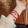 New design rock crystal elastic bracelet sweet temperament strawberry crystal bracelet jewelry girl.