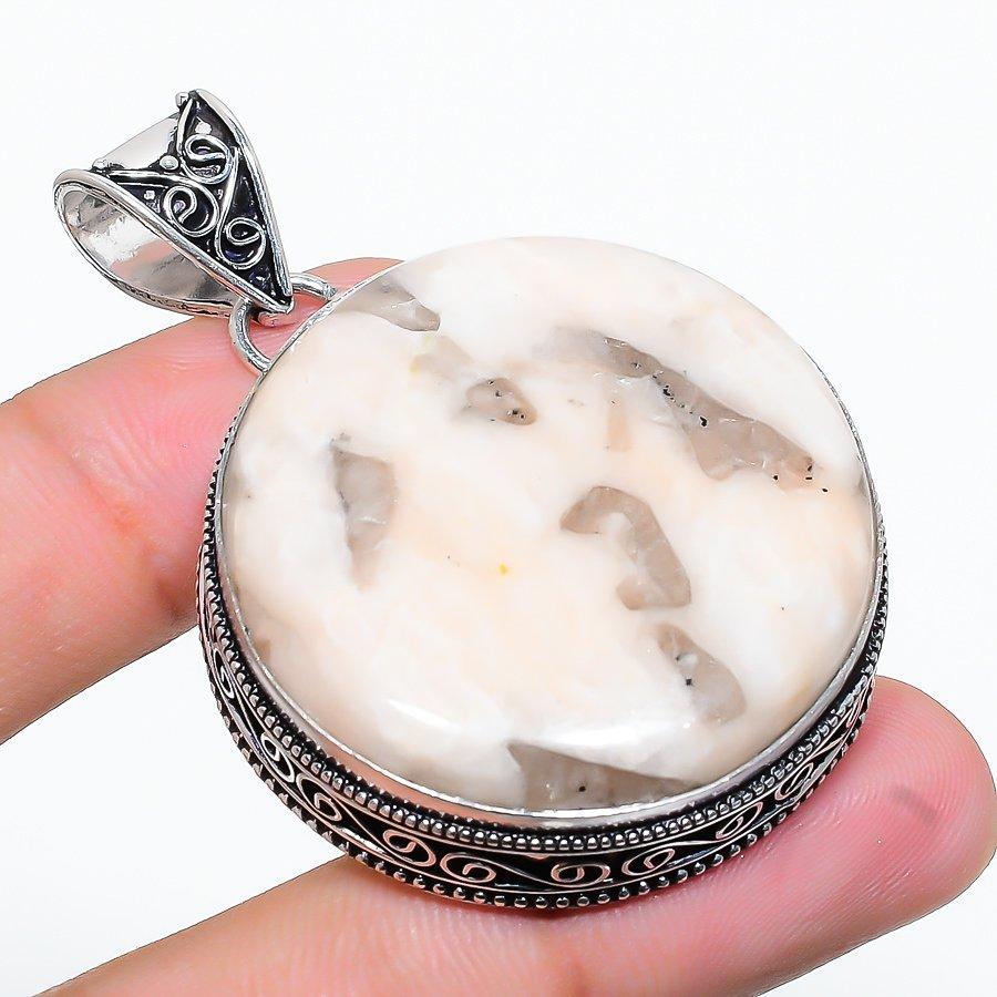 

Pink Aragonite Gemstone Handmade Ethnic Gift Jewelry Pendant 2.21 VR-1480