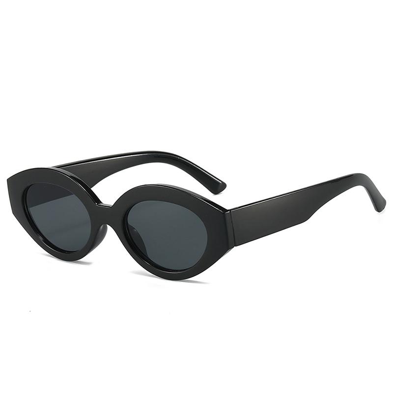 

SO&EI Fashion Oval Women Sunglasses Shades UV400 As the picture черный серый