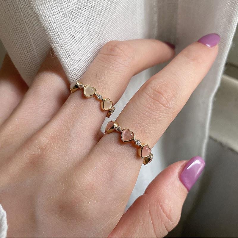 Heart Contemporary Love Ring For Women Featuring Stunning Rhinestones Silver In