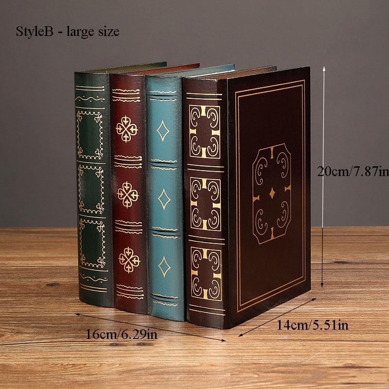 Vintage Style Antique Book Storage Box Wooden Stackable Decorative Office Storage Box Vintage Decorative Prop Book Decoration