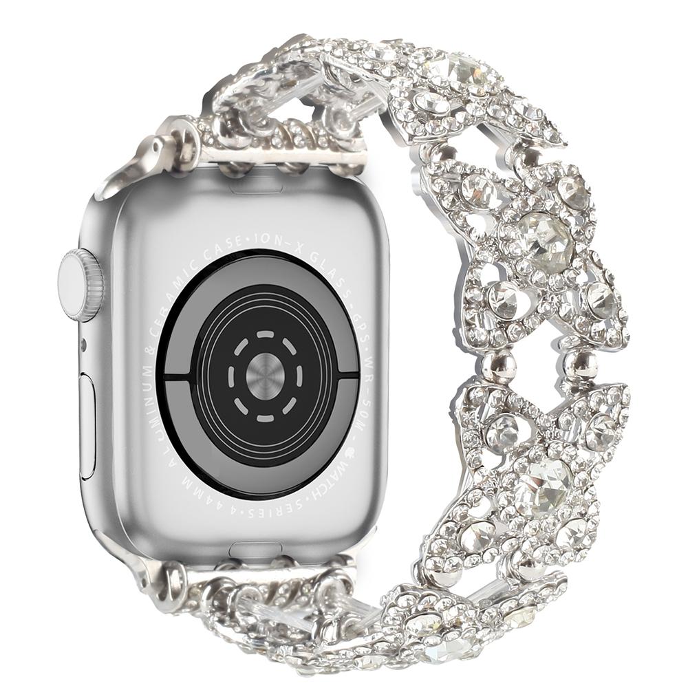 Bling Elastic Bracelet Link For Apple Watch Band Series 11/10/9/8/7/6/5/4/3/2/1 SE 40mm 41mm 42mm 44mm 45mm 46mm 49mm Strap