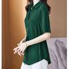 Top Estivo a Mezza Manica con Cinturino in Vita Larga, Camicia Corta a Manica Larga in Chiffon da Donna