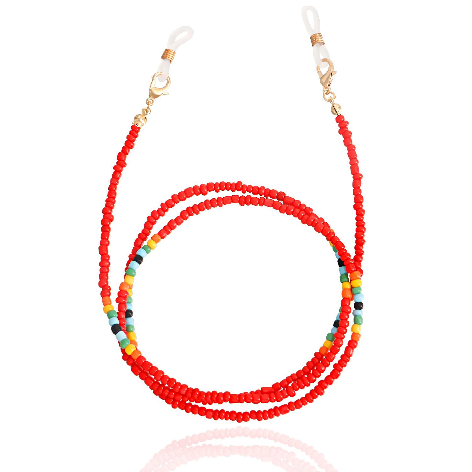 

European and American accessories trend colored rice beads glasses chain jewelry beaded accessories mask chain non-slip spot