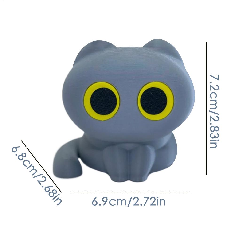 3D printed Big Eyes Cute Cat Figurines Figurine Desktop Ornament Creative Animal Statue Home Decoration for Kitten Lovers