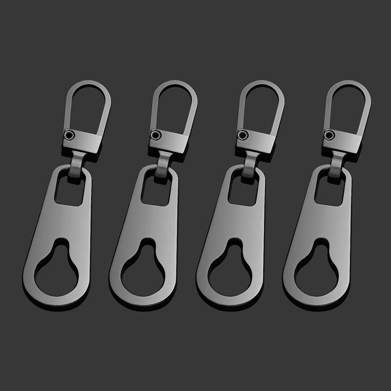 4Pcs Metal Zipper Pulls with Detachable Tabs, Repair Kit for Bags, Backpacks & Clothing, Zipper Slider Pendant Accessories