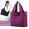 Women's Multi-Compartment Canvas Tote: Large Capacity Shoulder Bag for Shopping, Short Trips, and Everyday Use