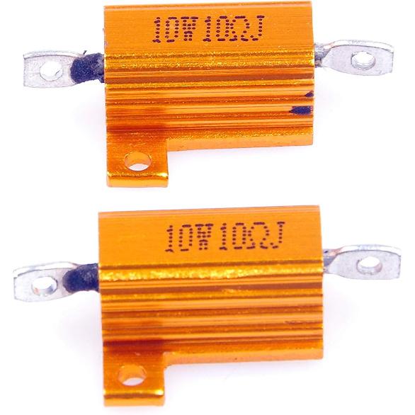 10 Watt 10 Ohm 5% Wirewound Resistor Electronic Aluminium Shell Resistor Gold (Pack of 2)