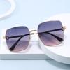 Okulary przeciwsłoneczne Kwadratowe Metalowe Duże Oprawki Okulary Damskie Osobowość Moda Jazda Ochrona UV