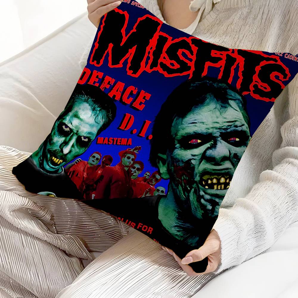 Horror Punk Rock MMisfits Music Pillow Anime Pillow Sofa Bed Head Pillow Cover Cushion Cover 45x45 Cm Fashion